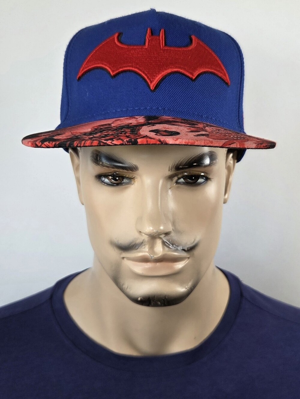 Batman Blue Snapback Hat DC Comics Penguin Sublimation Graphic Cap Embroidered